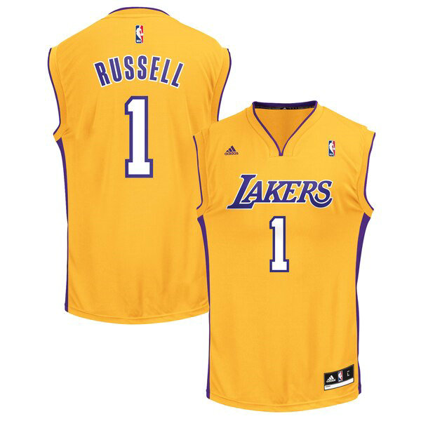 Maillot Los Angeles Lakers Homme D'Angelo Russell 1 adidas Réplique Jaune